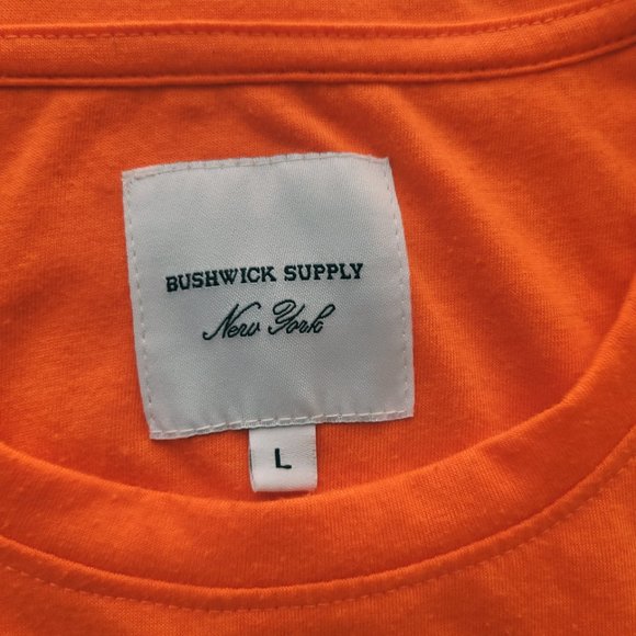 Bushwick Supply New York Orange Astronaut Short Sleeved Graphic Tee Shir… - Picture 6 of 9